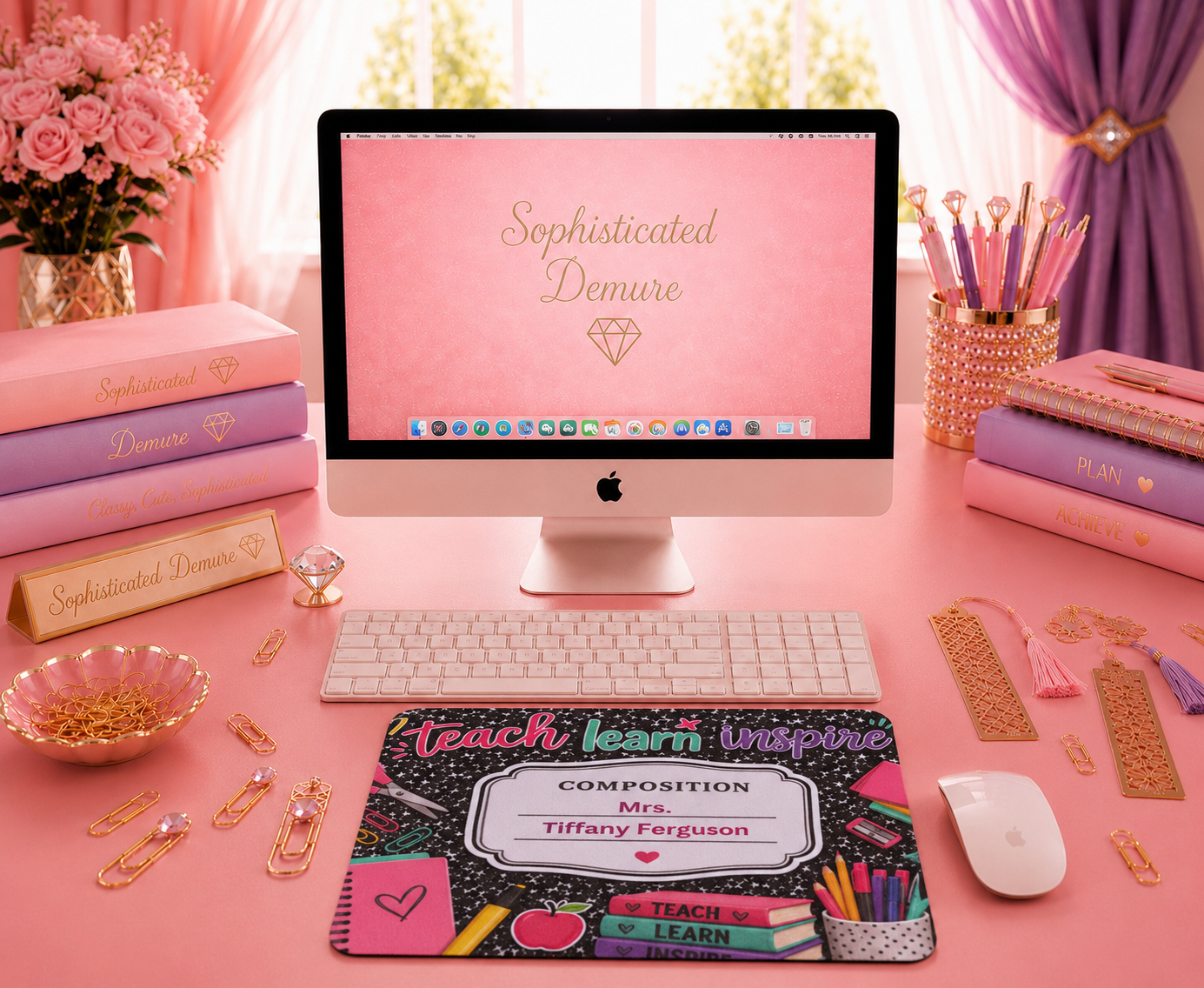 Custom Teacher Mouse Pad | Personalized Mouse Pad for Teachers | Teacher Desk Decor | Teacher Appreciation Gift | Office Desk Accessory