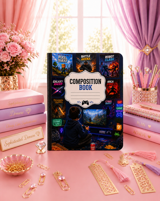 Gaming Composition Notebook for Boys | Video Game Journal | Gamer School Notebook | Back to School Gift | Kids Writing Book